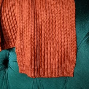 Super soft cable knit burnt orange scarf UT Longhorn Texas color